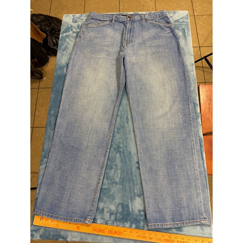 Sean John Vintage 90s Y2K Baggy Jeans Size 36 Embroidered Loose Hip Hop Blue